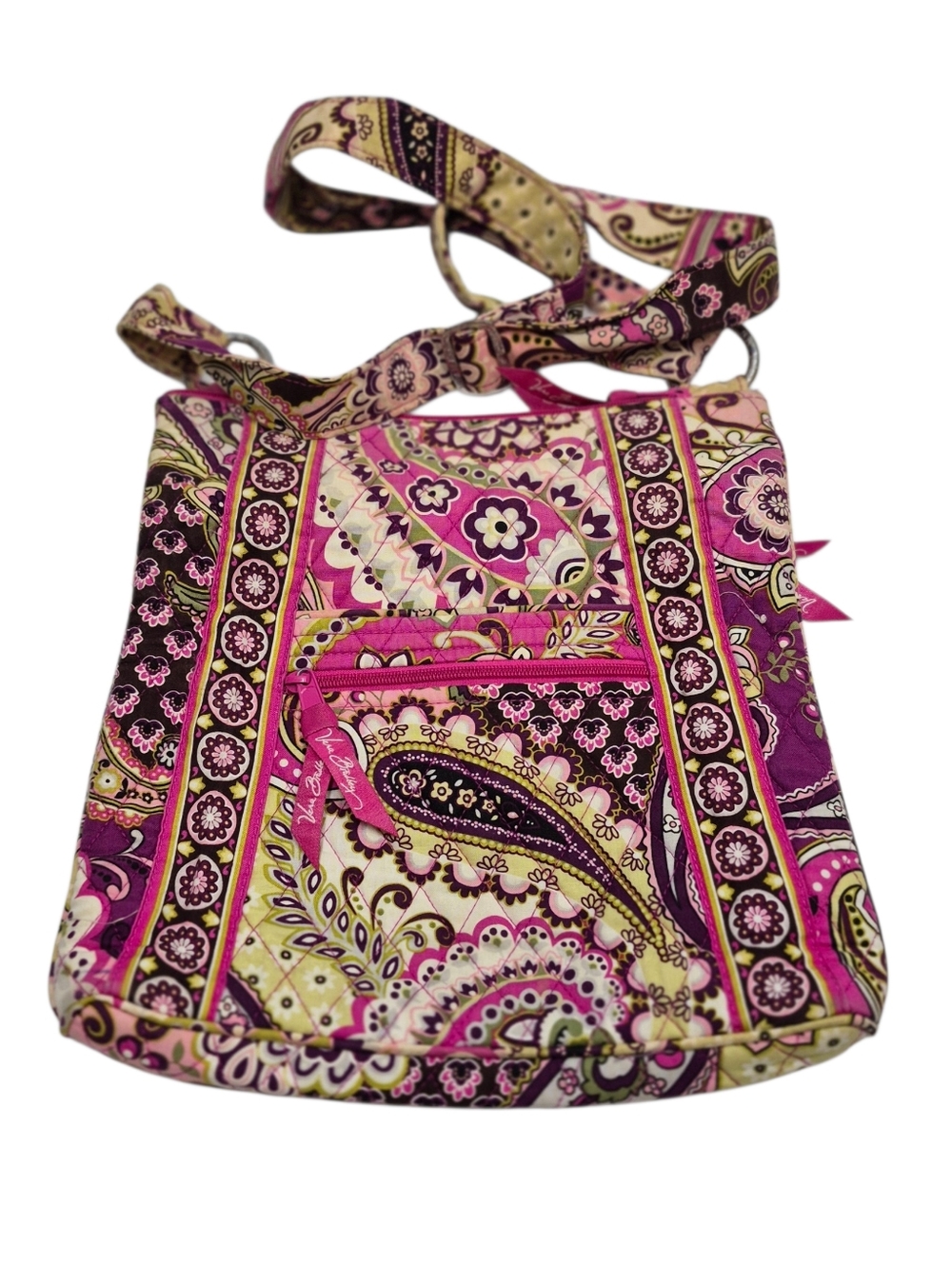 Vera Bradley Very Berry Paisley Pink Quilted Crossbody Bag Pink Purple